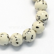 Synthetic Gemstone Beads Strands, Imitation Buddhist Bodh, Round, White, 12mm, Hole: 1.5mm, about 33pcs/strand, 15.7 inch(X-G-R271-12mm-Y29)