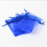Organza Gift Bags with Drawstring, Jewelry Pouches, Wedding Party Christmas Favor Gift Bags, Blue, 40x30cm(OP-R016-30x40cm-10)
