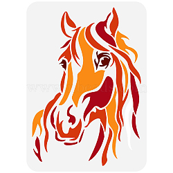 Plastic Drawing Painting Stencils Templates, for Painting on Scrapbook Fabric Tiles Floor Furniture Wood, Rectangle, Horse Pattern, 29.7x21cm(DIY-WH0396-213)