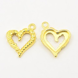 Tibetan Style Alloy Pendants, Cadmium Free & Nickel Free & Lead Free, Golden, 16x17x3.5mm, Hole: 2.5mm(K08UD012)