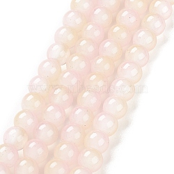 Baking Painted Glass Beads Strands, Imitation Opalite, Round, Pale Goldenrod, 6mm, Hole: 1.2mm, about 134pcs/strand, 30~30.01''(76.2~76.4cm)(DGLA-R053-01C)