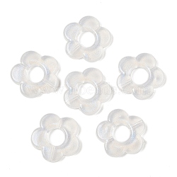 Transparent Acrylic Bead Frame, with Paillette, Flower, WhiteSmoke, 19x19.5x3.5mm, Hole: 1.5mm, about 757pcs/500g(TACR-F009-06)