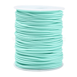 Hollow Pipe PVC Tubular Synthetic Rubber Cord, Wrapped Around White Plastic Spool, Pale Turquoise, 3mm, Hole: 1.5mm, about 27.34 yards(25m)/roll(RCOR-R007-3mm-36)