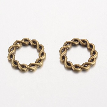 Ring Tibetan Style Alloy Linking Rings, Lead Free & Nickel Free & Cadmium Free, Antique Bronze, 20x2.5mm, Hole: 13.5mm