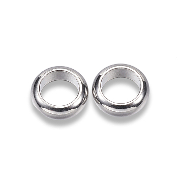 201 Stainless Steel Spacer Beads, Ring, Stainless Steel Color, 6x2mm, Hole: 4mm