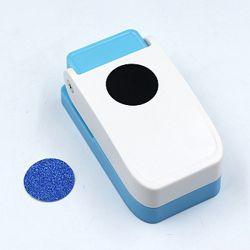 Embossing DIY Paper Printing Card Cutter, Round, Random Single Color or Random Mixed Color, 9.3x5x3.7cm, Flat Round: 2.5cm