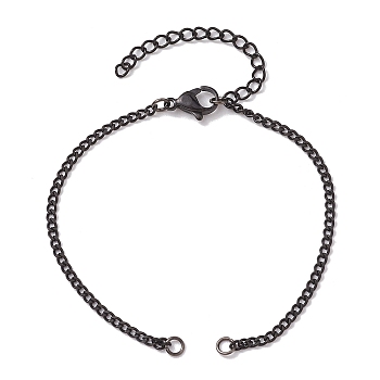 304 Stainless Steel Chain Bracelet Making, with Jump Rings and Lobster Claw Clasps, Gunmetal, 6-3/4 inch(17cm)
