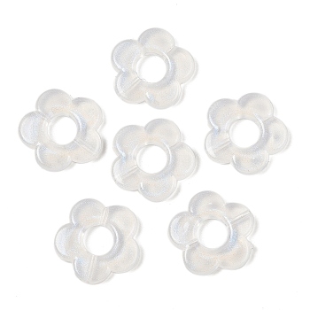 Transparent Acrylic Bead Frame, with Paillette, Flower, WhiteSmoke, 19x19.5x3.5mm, Hole: 1.5mm, about 757pcs/500g