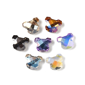 Glass Rhinestone Cabochons, Point Back & Back Plated, Faceted, Mixed Color, 10x12x4.5mm