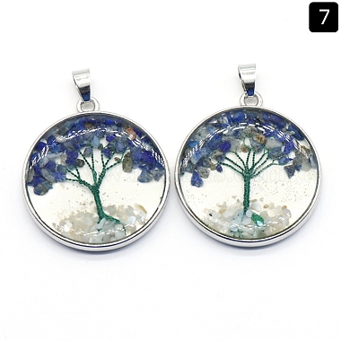 Platinum Tree of Life Lapis Lazuli Pendants