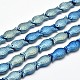 Vollüberzogen galvanisieren mattierte Glasfische Perlen Stränge(EGLA-M001-B01)-1