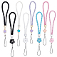 8Pcs 8 Style PU Leather Lanyard Wrist Strap Phone Flower & Star Charms Straps(AJEW-CP0005-67)-1