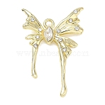 Alloy Rhinestone Pendants, Butterfly Charms, Golden, 33x21.5x3.5mm, Hole: 1.8mm(RB-CBA1599-01LG)