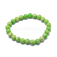 Synthetic Regalite Bead Stretch Bracelets, Round, Dyed, Lawn Green, 2-1/8 inch~2-3/8 inch(5.5~6cm), Bead: 8mm(BJEW-K212-B-027-1)