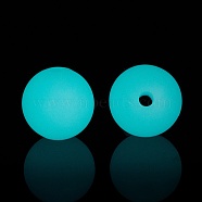 Luminous Silicone Beads, DIY Nursing Necklaces and Bracelets Making, Round, White, 11.5mm, Hole: 2mm(SIL-I002-01F)