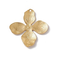 Ion Plating(IP) 304 Stainless Steel Pendants, Flower Charms, Real 18K Gold Plated, 45x42x3mm, Hole: 1.8mm(STAS-K242-13G)