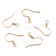 Brass Earring Hooks, Ear Wire, with Horizontal Loop, Real 24K Gold Plated, 16~18x16~18x1.5mm, Hole: 2mm, 20 Gauge, Pin: 0.8mm(KK-O131-08G)