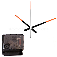 Plastic Long Shaft Clock Movement Mechanism, with Aluminum Pointer, Black, 56x56x16mm, Pin: 12x6mm(CLOC-PW0001-03C-02)