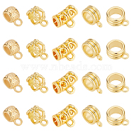 16Pcs 4 Style Brass Tube Bails, Loop Bails, Long-Lasting Plated, Real 18K Gold Plated, Mixed Shapes, Real 18K Gold Plated, 9~12x6~11x5~8mm, Hole: 2mm, Inner Diameter: 3.5~5.5mm, 4pcs/style(KK-BC0010-17)