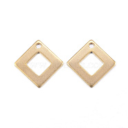 Ion Plating(IP) 304 Stainless Steel Charms, Rhombus, Golden, 14x14x0.8mm, Hole: 1mm(X-STAS-G127-07G)