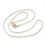 304 Stainless Steel Snake Chain Necklaces, with Lobster Claw Clasps, Golden, 18.1 inch(46cm), 0.9mm(NJEW-D285-02G)