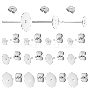 304 Stainless Steel Stud Earrings Findings, Stainless Steel Color, 6.8x5.2x1.1cm, 120pcs/box(STAS-PH0018-64P)