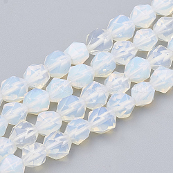 Opalite Beads Strands, Star Cut Round Beads, Faceted, 12x11~12mm, Hole: 1.2mm, about 30~32pcs/strand, 14.2~14.6 inch(G-S332-12mm-004)