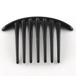 Hair Accessories Plastic Hair Comb Findings, Black, 81~82x102x4~4.5mm(OHAR-S185-07)