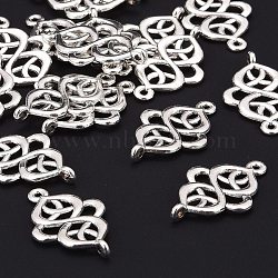 Alloy Links connectors, Lead Free and Cadmium Free, Antique Silver, 28mm long, 18mm wide, 2mm thick, hole: 1.5mm(X-EA11933Y)