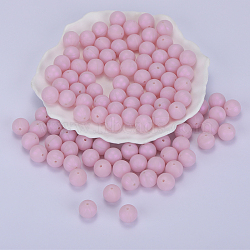 Round Silicone Focal Beads, Chewing Beads For Teethers, DIY Nursing Necklaces Making, Plum, 15mm, Hole: 2mm(SI-JX0046A-120)