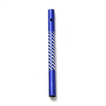 304 Stainless Steel Round Tube Pendants, Wind Chime Making Supplies, Column, Midnight Blue, 79x6mm, Hole: 2.5mm
