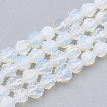 Opalite Beads Strands, Star Cut Round Beads, Faceted, 12x11~12mm, Hole: 1.2mm, about 30~32pcs/strand, 14.2~14.6 inch