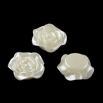 Flower ABS Plastic Imitation Pearl Multi-Strand Links, Creamy White, 18.5x19x7mm, Hole: 1.5mm