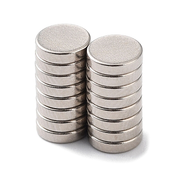 Flat Round Refrigerator Magnets, Office Magnets, Whiteboard Magnets, Durable Mini Magnets, Platinum, 6x1.4mm