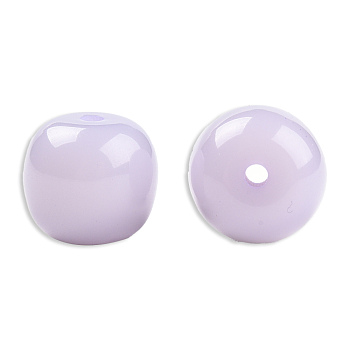 Opaque Resin Beads, Barrel, Lilac, 12x11mm, Hole: 1.6~1.8mm
