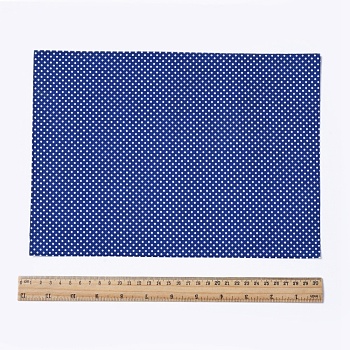 Polka Dot Pattern  Printed A4 Polyester Fabric Sheets, Self-adhesive Fabric, for Garment Accessories, Dark Blue, 30x21.5x0.03cm