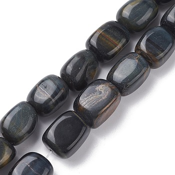 Natural Blue Tiger Eye Beads Strands, Dyed, Nuggets, 17~20x12~14.5x12~13mm, Hole: 1.2mm, about 23pcs/strand, 15.55~15.94 inch(39.5~40.5cm)