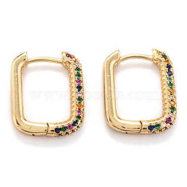 Colorful Rectangle Brass Earrings