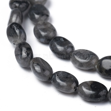 Brins de perles de larvikite noires naturelles(G-Z006-A03)-2