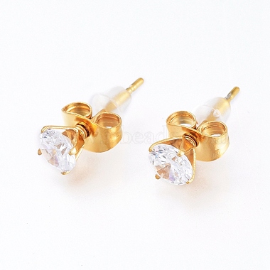 Brass Cubic Zirconia Pendant Necklace & Stud Earring Jeweley Sets(SJEW-L154-11G)-7
