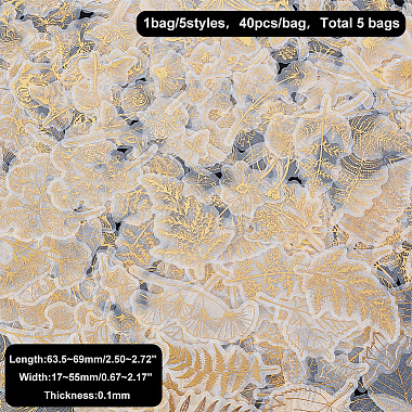 5 Bags 5 Styles Translucent Parchment Paper Stickers(STIC-OC0001-07)-2