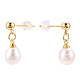 Natural Pearl Teardrop Dangle Stud Earrings(PEAR-N020-06H)-1