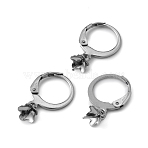 314 Stainless Steel Leverback Earring Findings, For Half Drilled Beads, Stainless Steel Color, 20mm, Pin: 0.7mm(STAS-WH0036-07P)