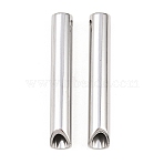 201 Stainless Steel Big Pendants, Tube Charm, Stainless Steel Color, 50x8mm, Hole: 2.3mm(STAS-P437-05P)
