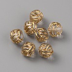 Plating Acrylic Beads, Metal Enlaced, Round, Clear, 11mm, Hole: 1.8mm, 7pcs/bag(OACR-WH0006-36)
