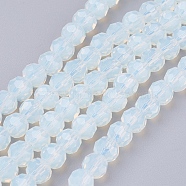 Opalite Beads Strands, Faceted Round, 6mm, Hole: 1.2mm, about 88~91pcs/strand, 19.49 inch~20.08 inch(49.5~51cm)(EGLA-J042-6mm-31)