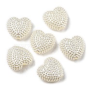 ABS Imitation Pearl Beads, Heart, 11x12x5mm, Hole: 2mm(X-OACR-K001-35)