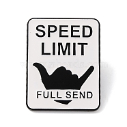 Speed Limit Alloy Enamel Pins, for Backpack Clothes, Rectangle, WhiteSmoke, 30x23.5mm(JEWB-A024-05)