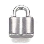 304 Stainless Steel Charms, Pad Lock, Stainless Steel Color, 11.5x8x3mm, Hole: 3.5x3mm(STAS-I166-18P)