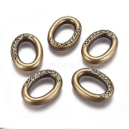 CCB Plastic Carved Linking Rings, Oval, Antique Bronze, 29x22x5.5mm(CCB-J027-42AB)